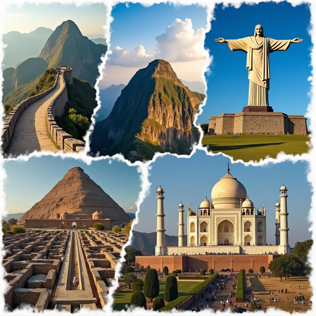 Collage of the Seven Wonders of the World