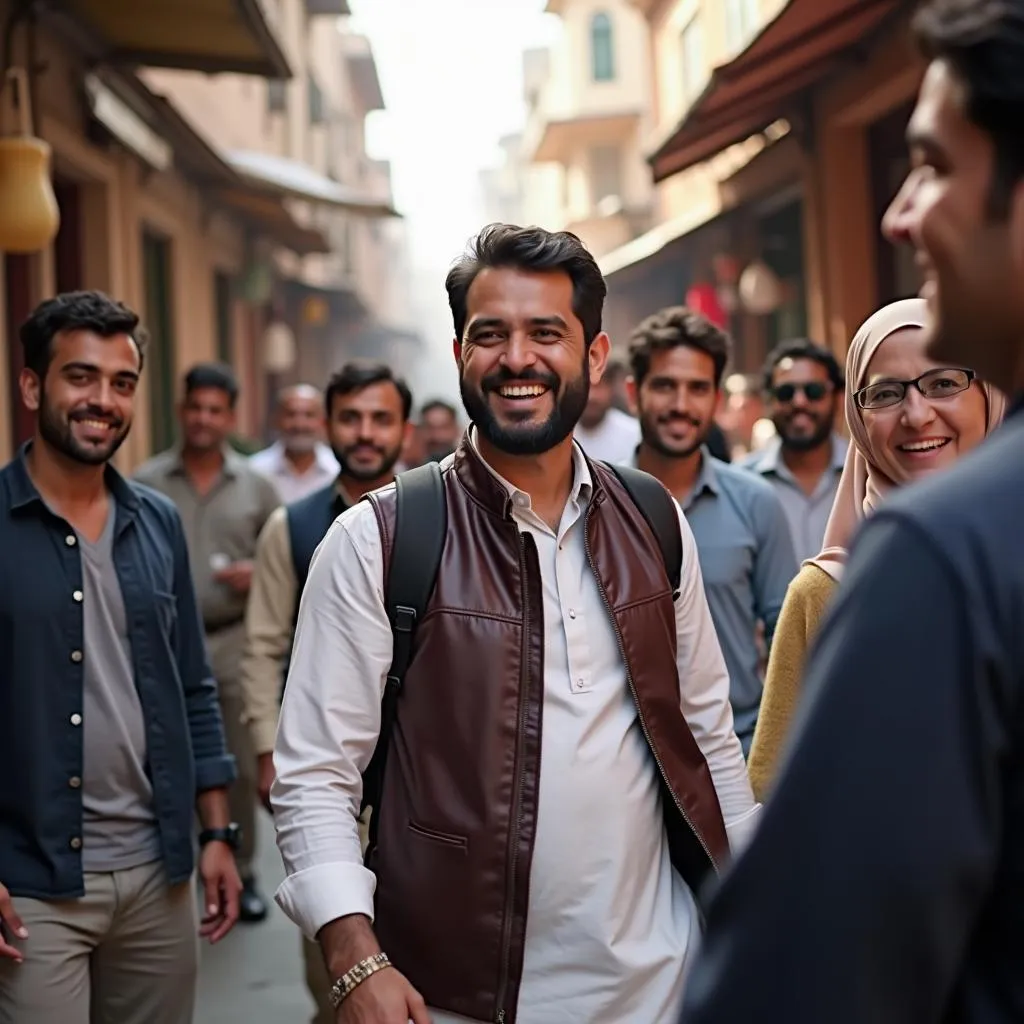 Shiraz Nasir leading an adventure tour group