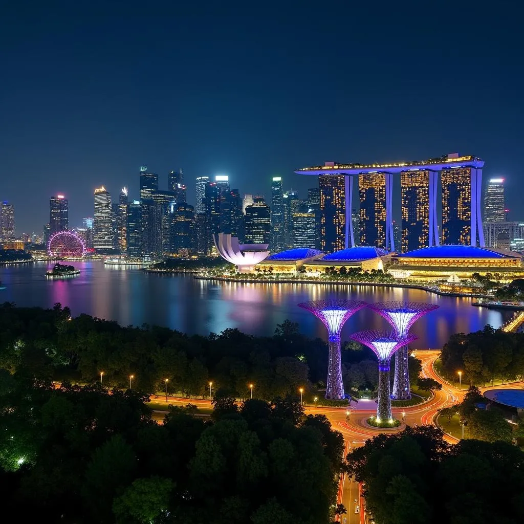 Singapore Cityscape at Night