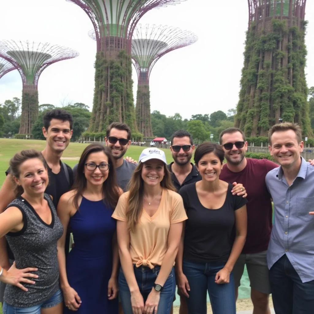 Group of Tourists at Gardens by the Bay