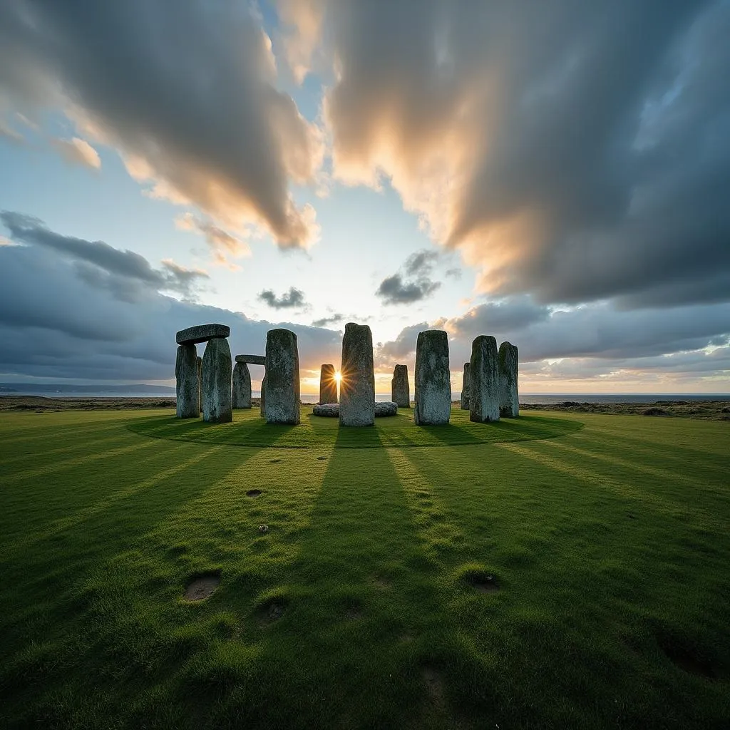 Ancient stone circle of the Ring of Brodgar in Orkney Islands