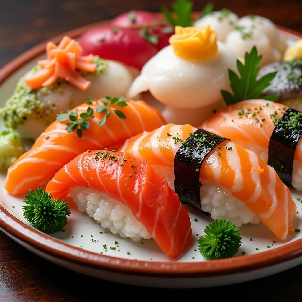 Assortment of Freshly Prepared Sushi