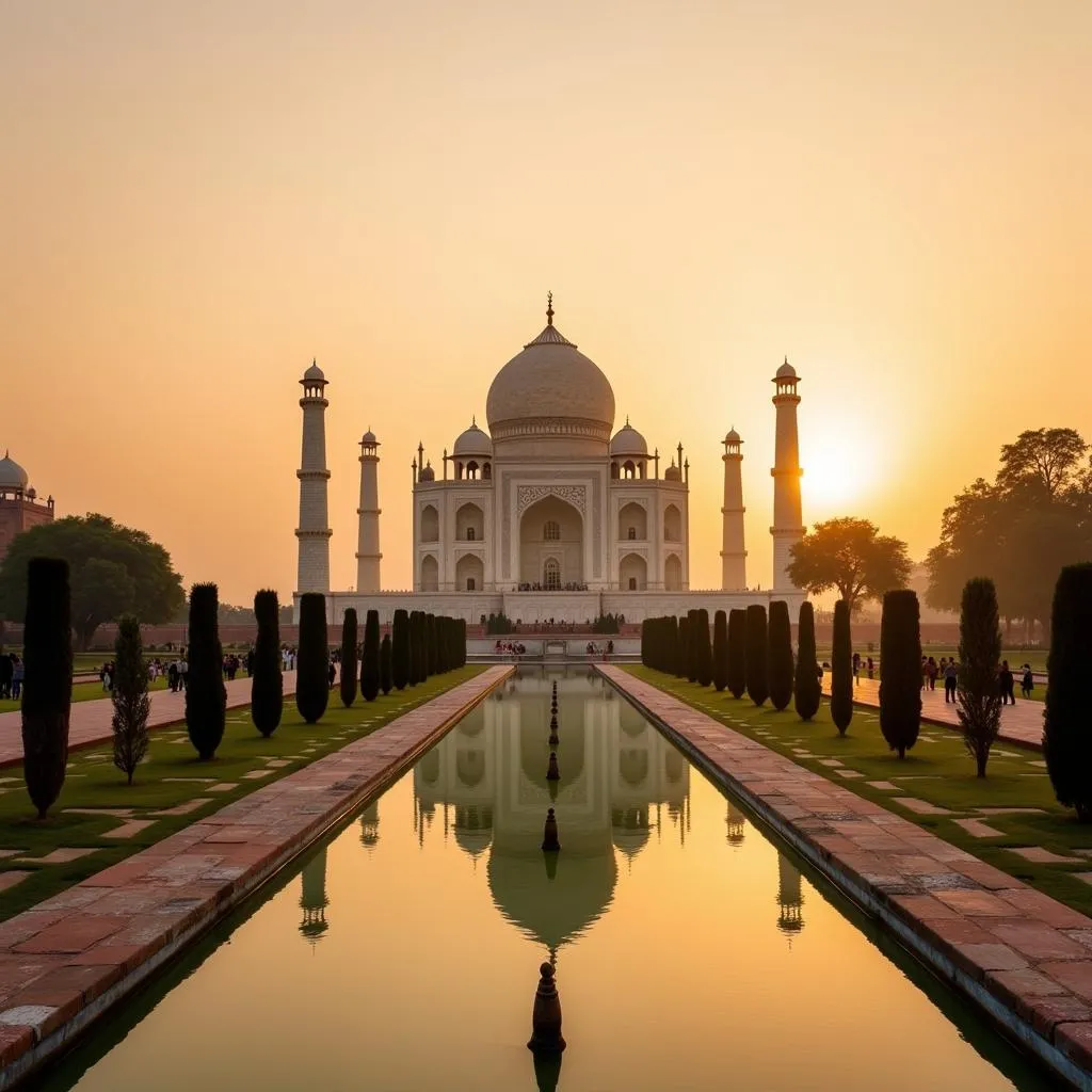 Taj Mahal at sunrise