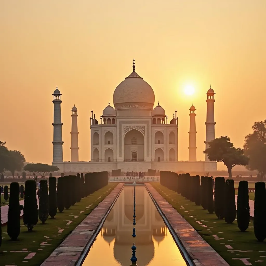 Sunrise over the Taj Mahal