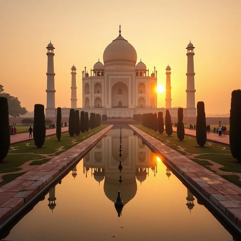 Taj Mahal at sunrise