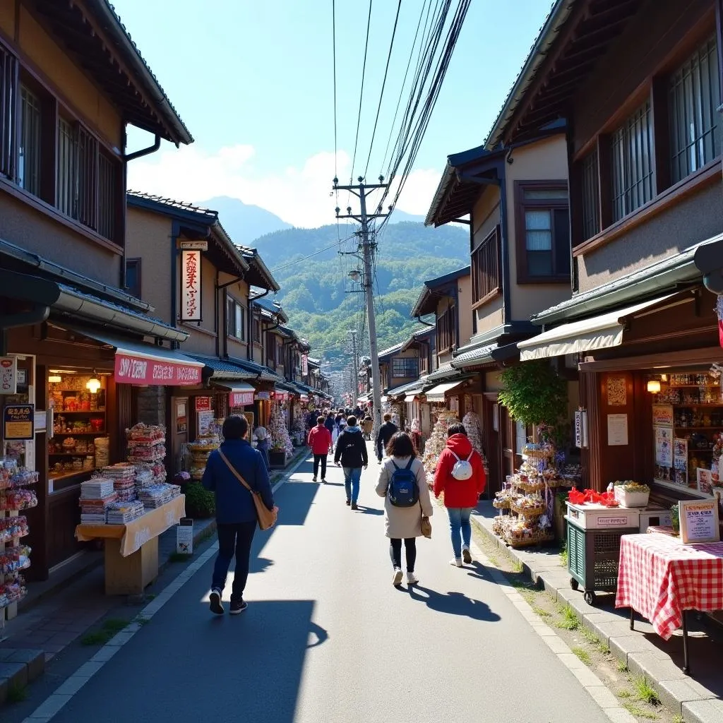 Traditional Japanese street scene in Takayama Sanmachi Suji district