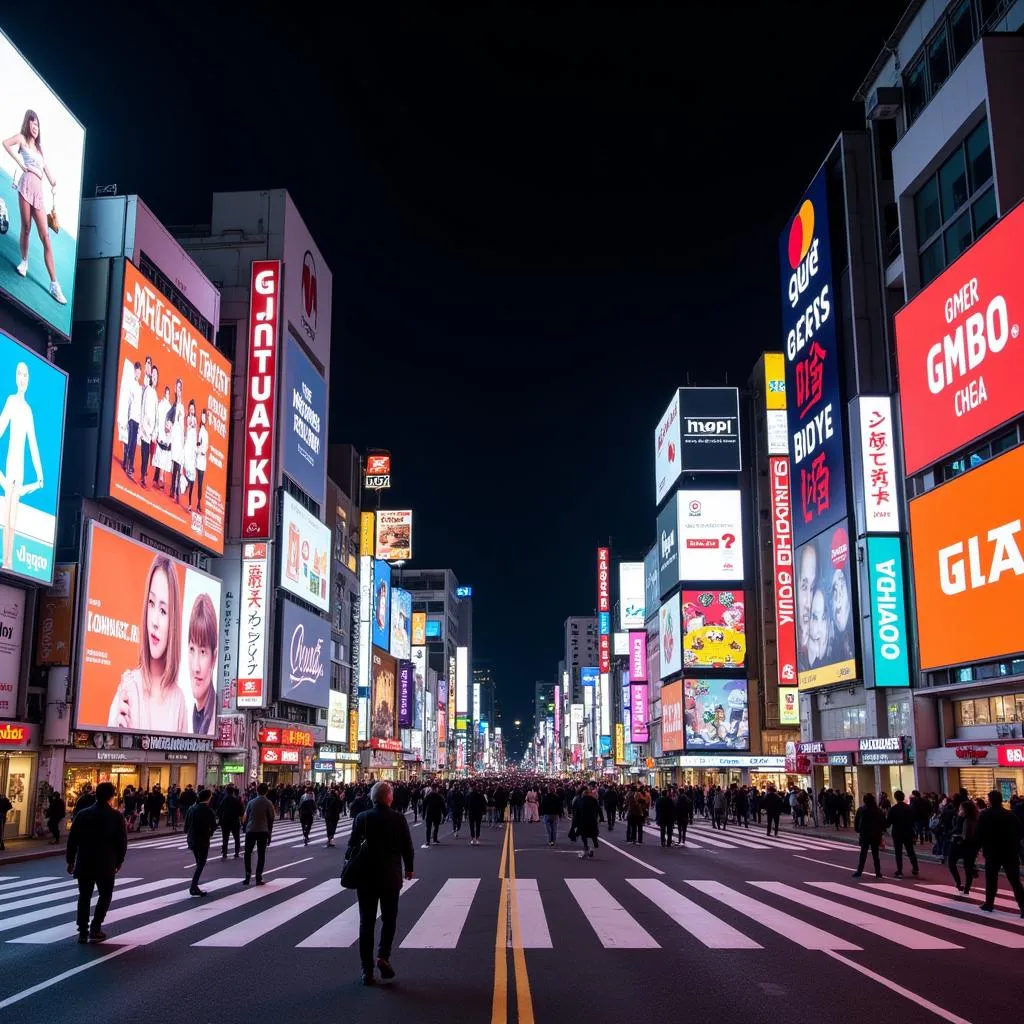 Tokyo Shibuya Crossing Night