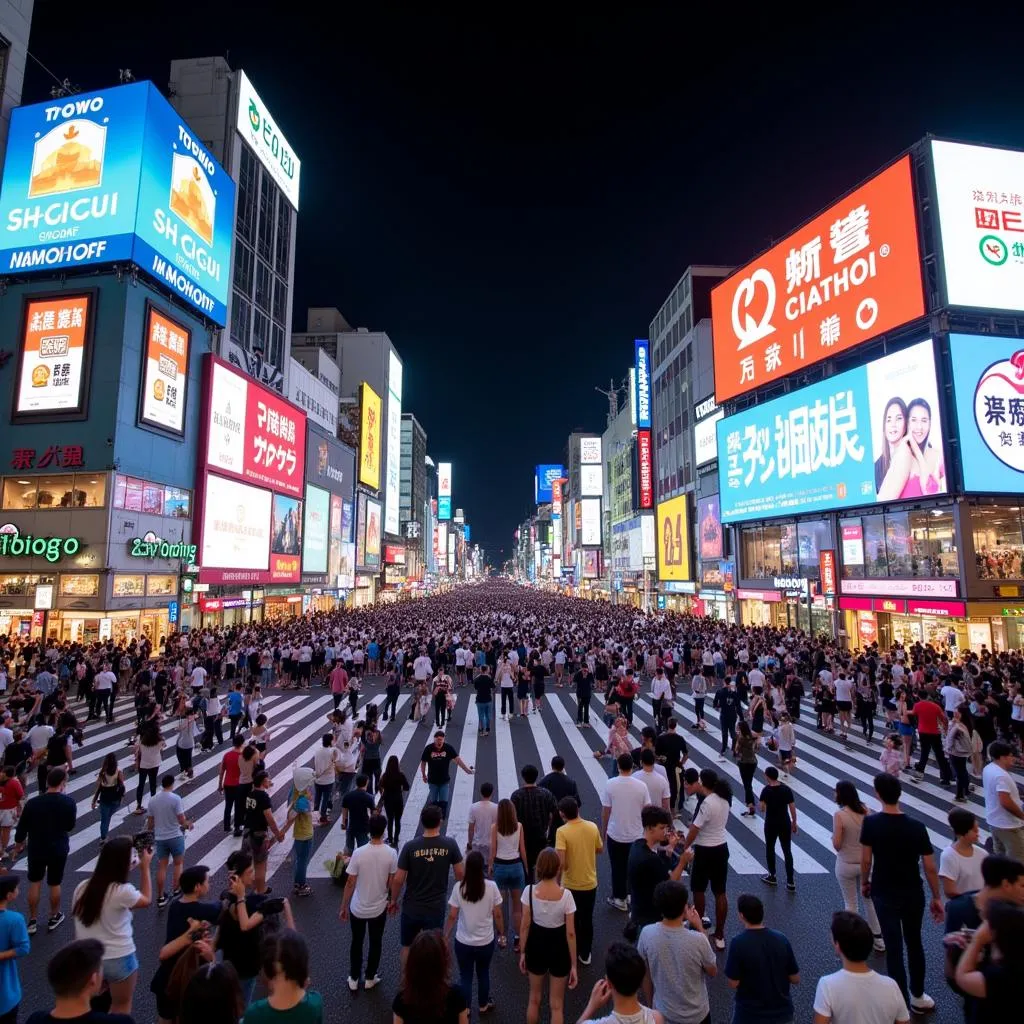 Shibuya Crossing at night