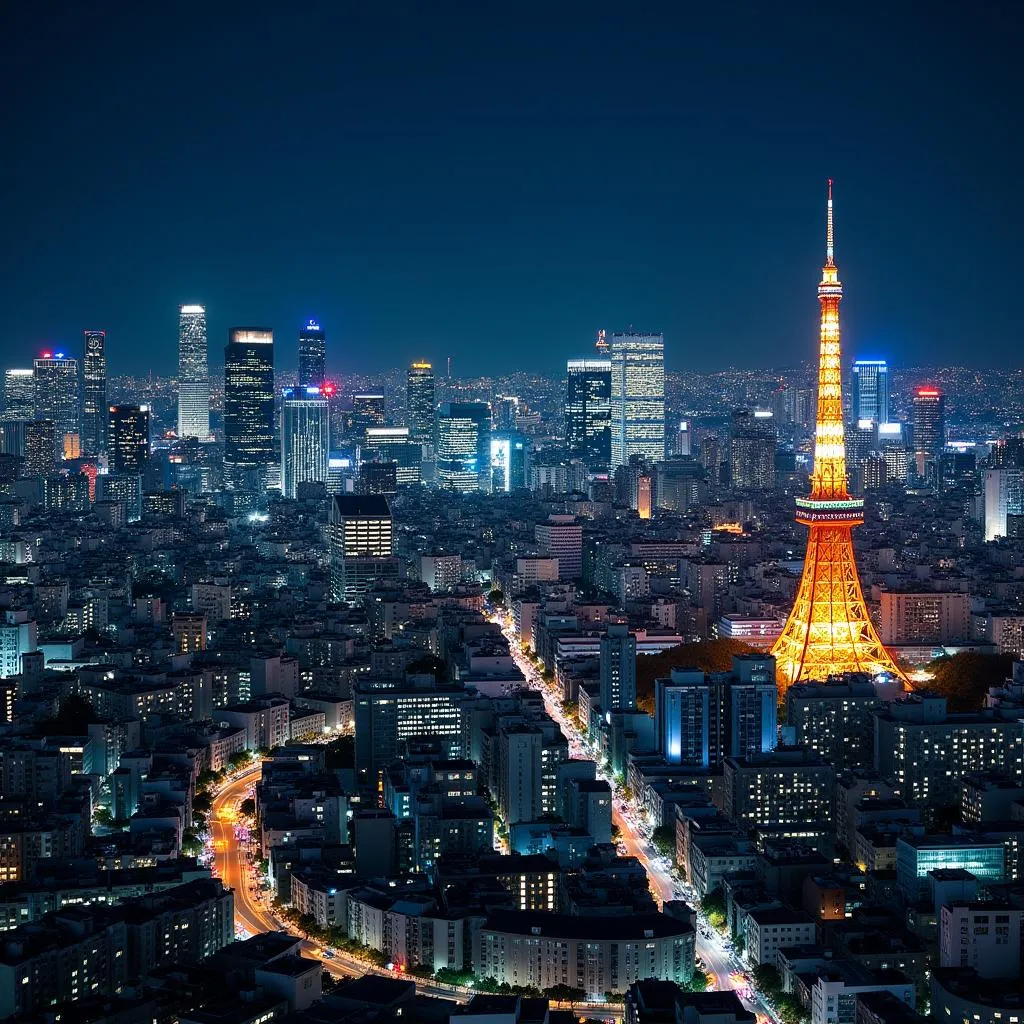 Tokyo Skyline Night