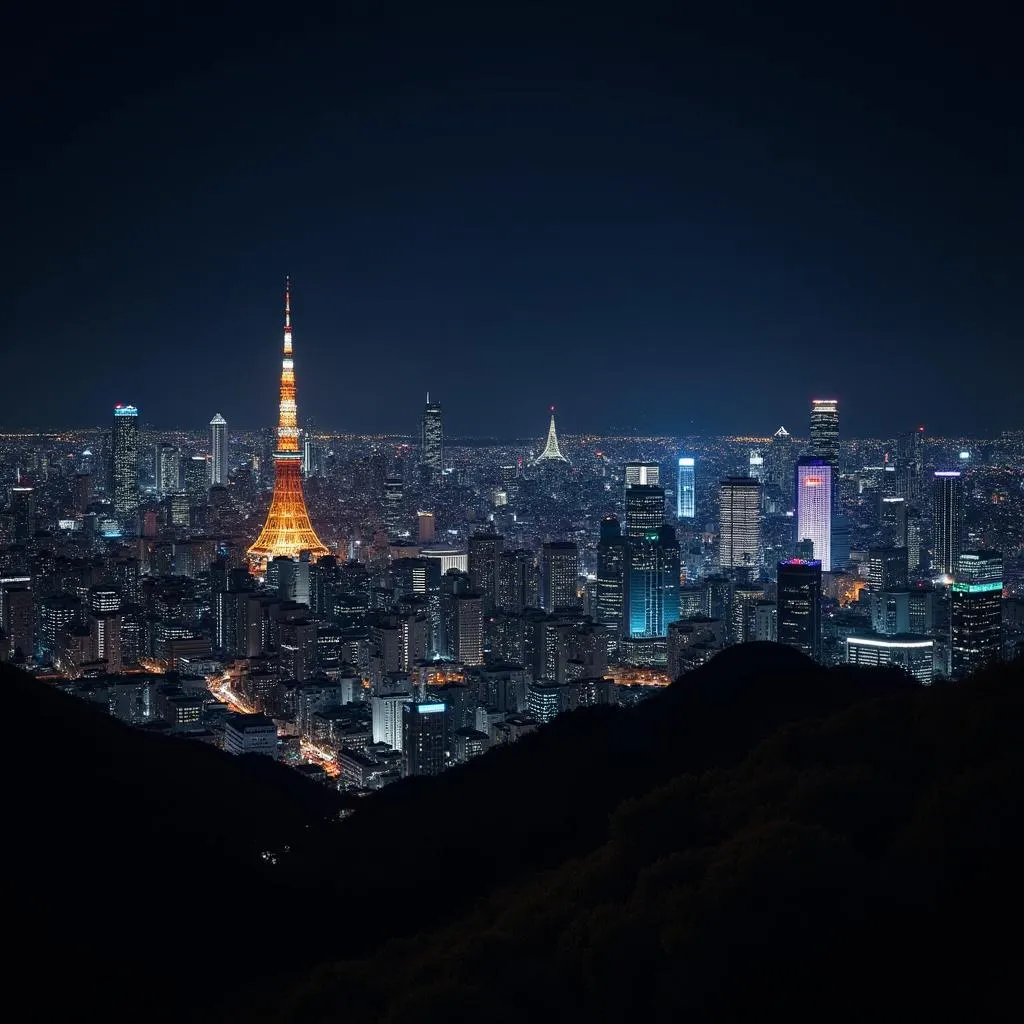 Tokyo skyline at night