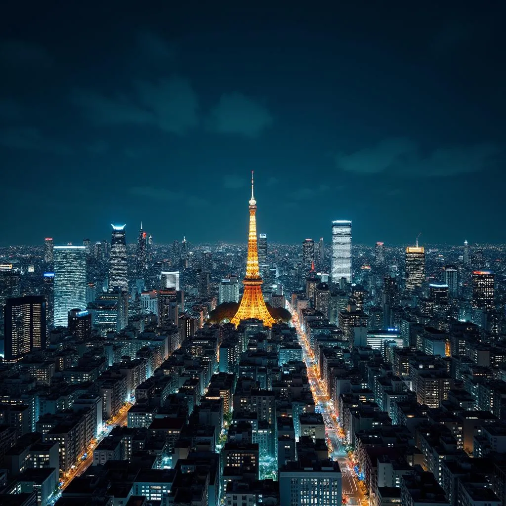 Tokyo skyline at night