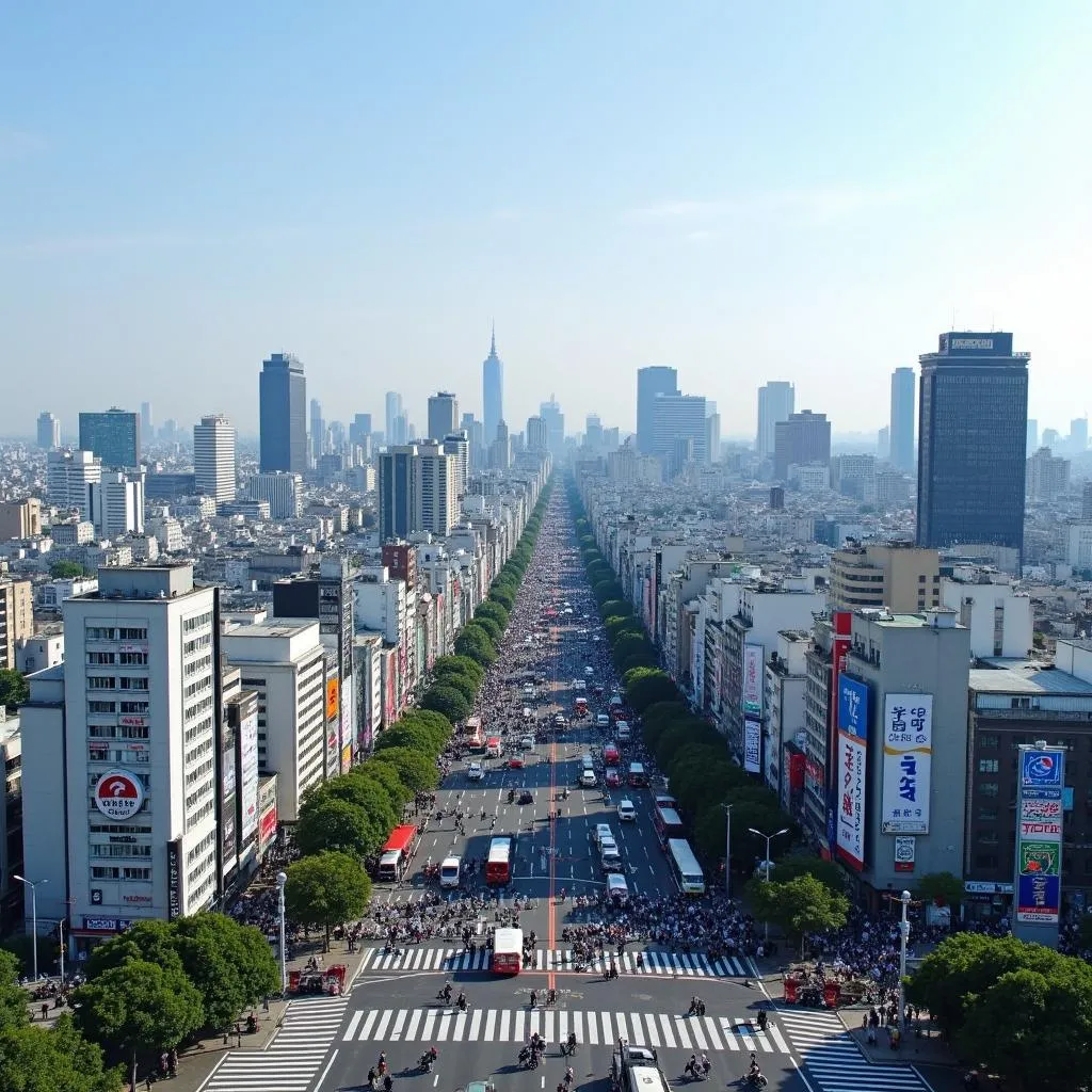 Tokyo Skyline with Shibuya Crossing