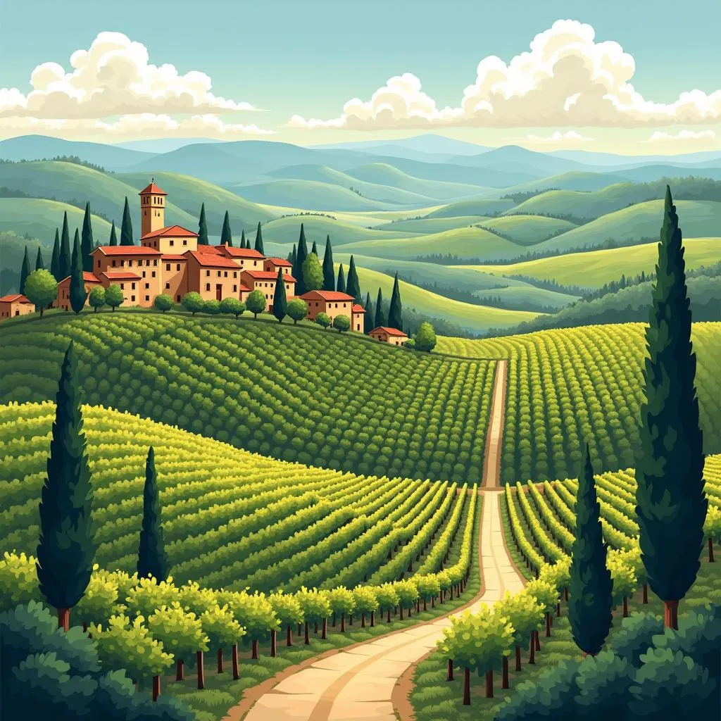 Tuscan Countryside: Rolling Hills, Vineyards, and Charming Villages