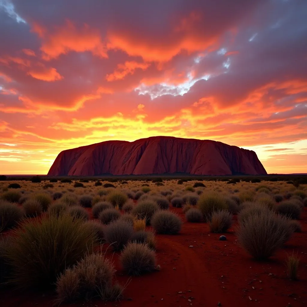 Uluru at sunset