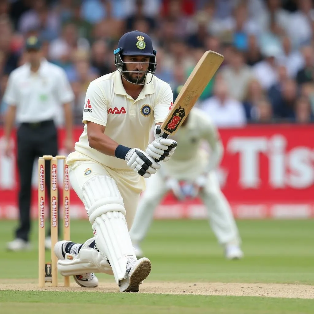 Virender Sehwag batting for India during the first test against Pakistan in 2005.