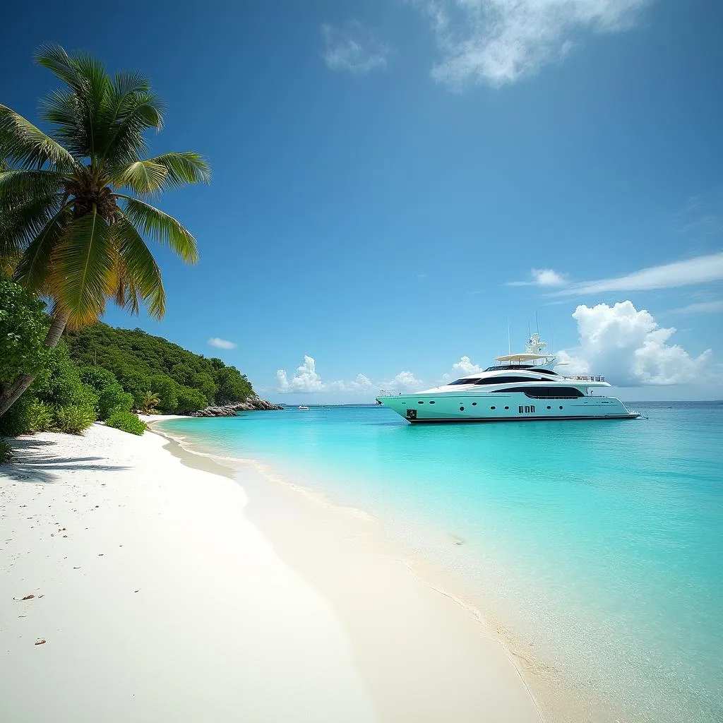 Yacht Anchored at Nurai Island