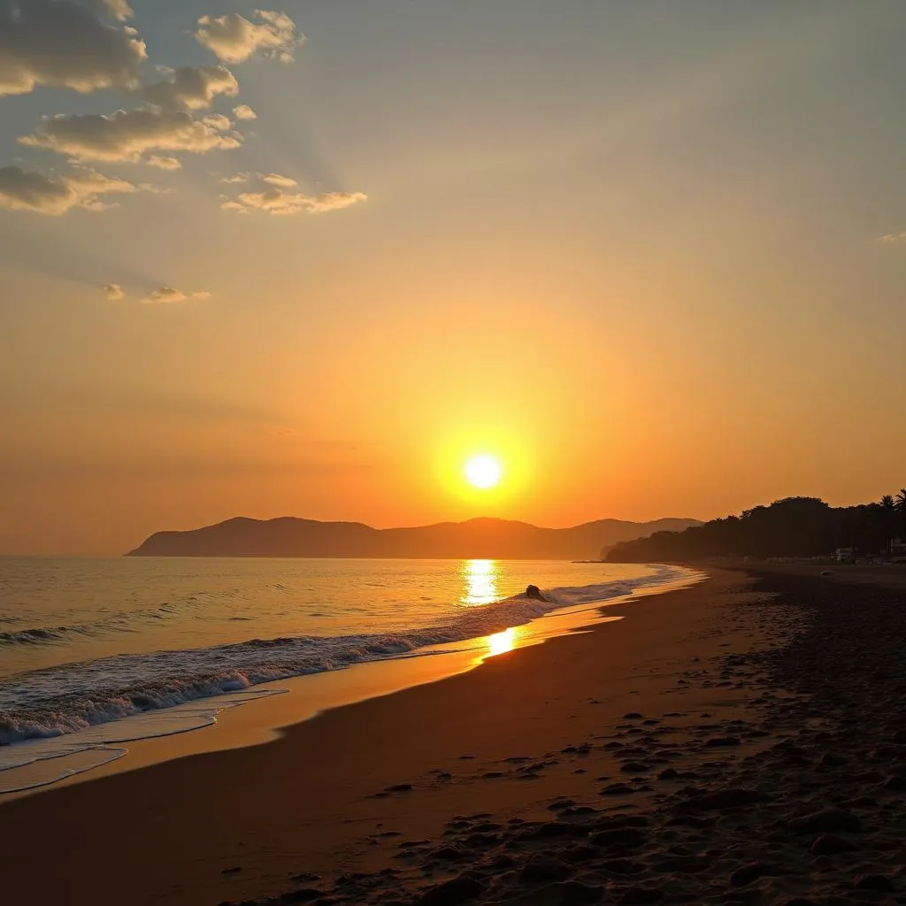 Yarada Beach: Sunset Over Bay of Bengal