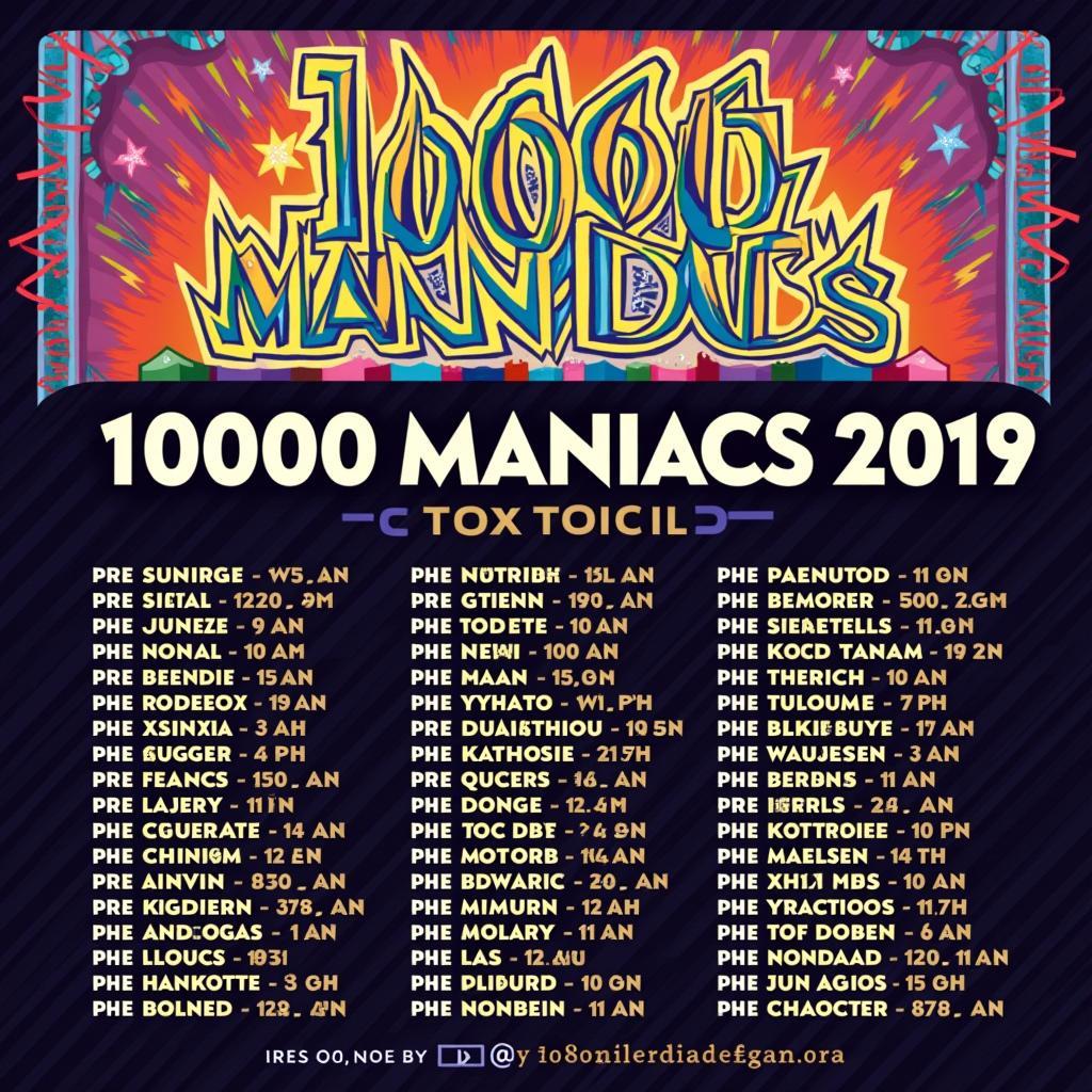 10000 Maniacs 2019 Tour Poster