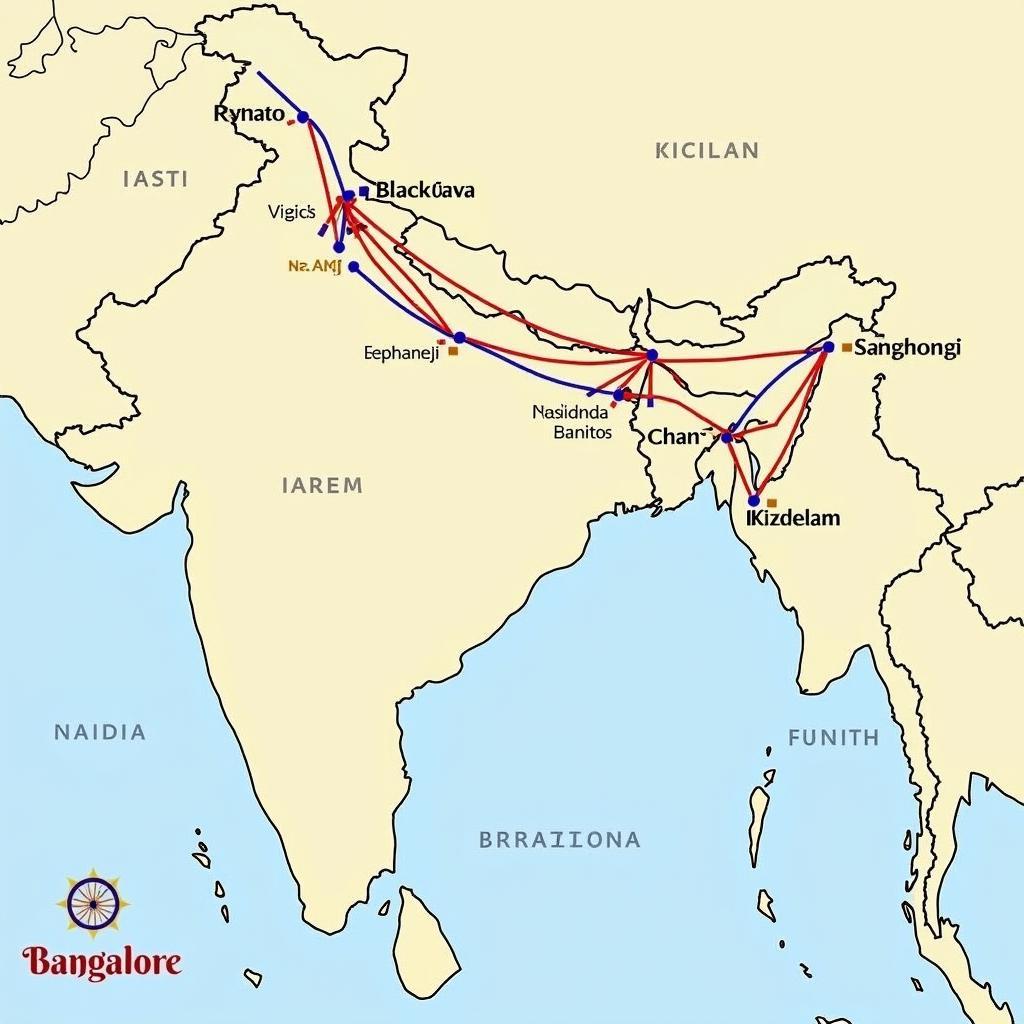 12 Jyotirlinga Tour Map from Bangalore