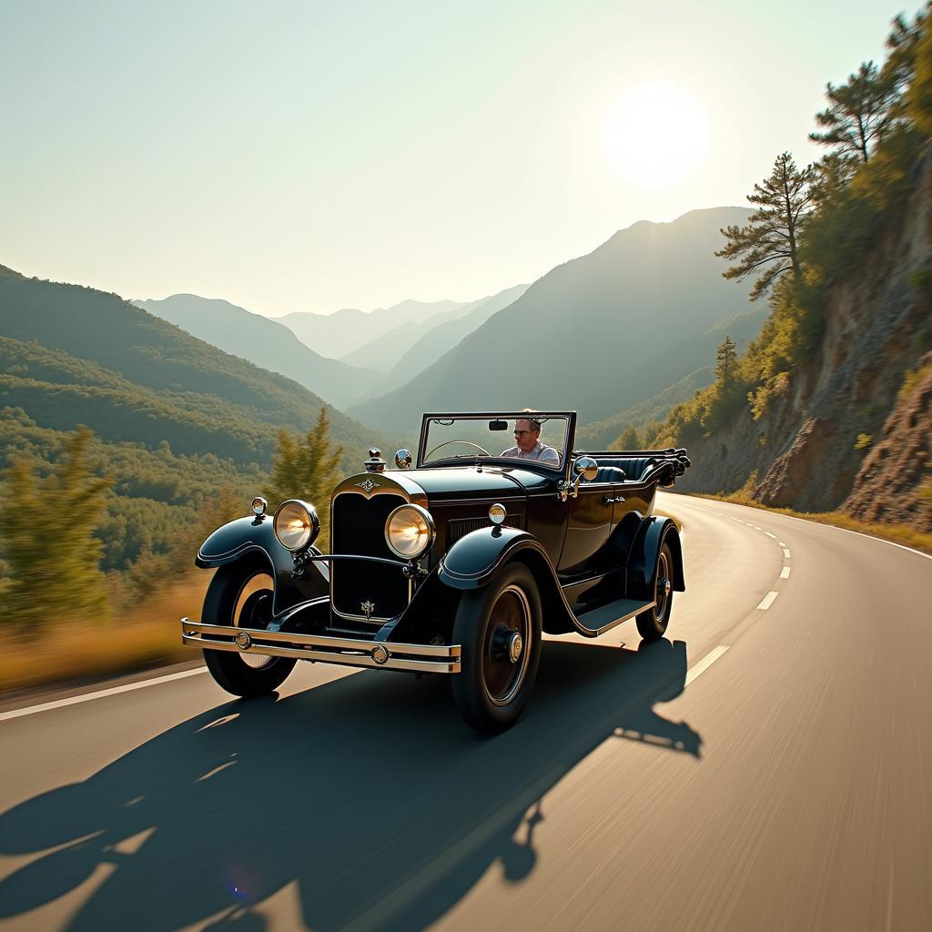 1923 Cadillac Touring Car on a Scenic Road