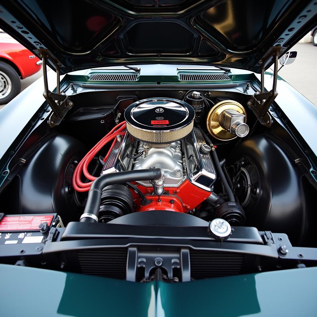 Powerful Engine of a 1969 Pro Touring Camaro