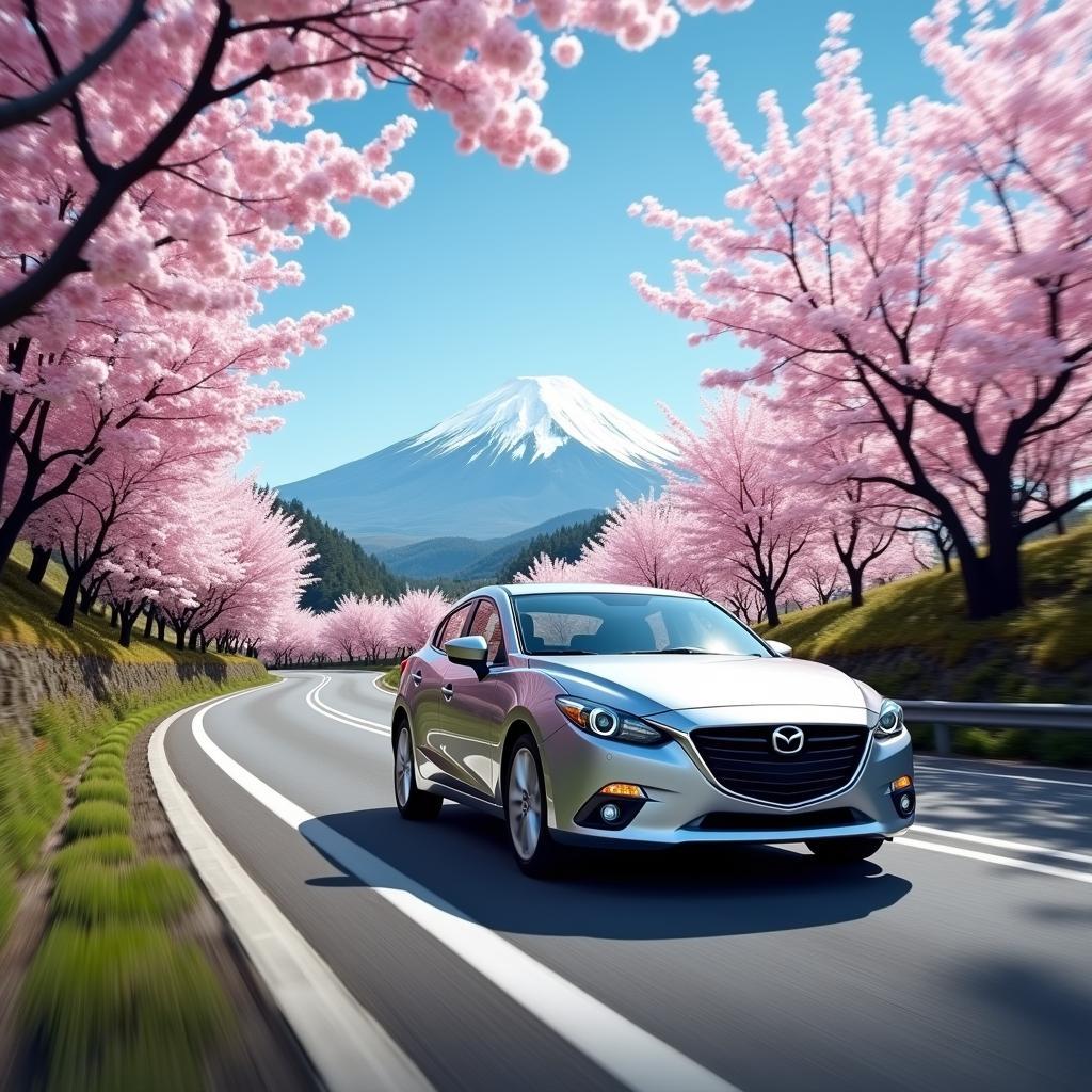 Driving a 2014 Mazda Mazda3 i Touring Sedan on a Japanese Mountain Road