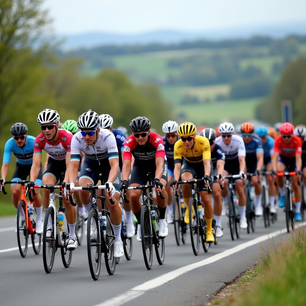 Peloton during a stage of the 2018 Tour de France