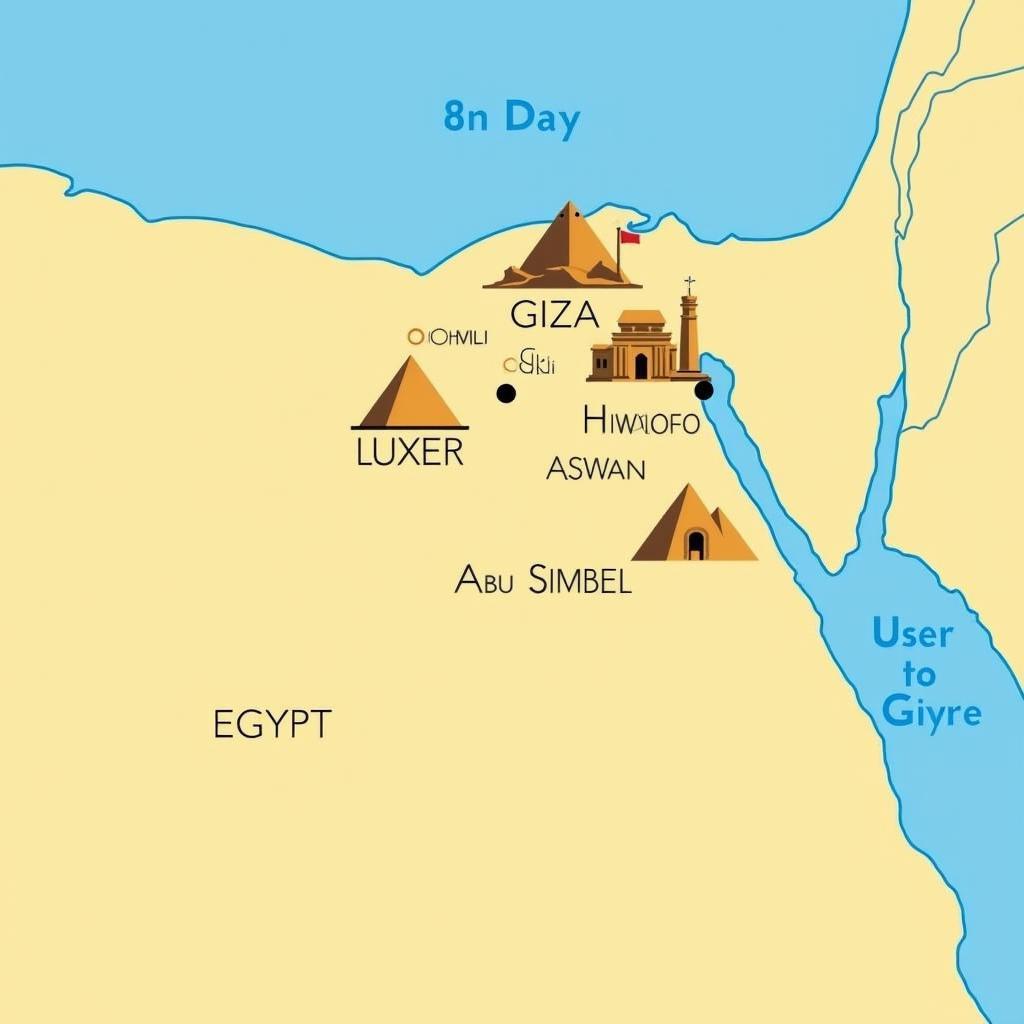 Planning an 8 Day Egypt Tour: Map of Key Destinations