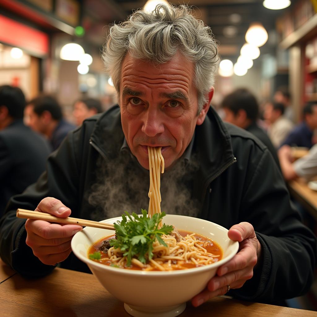 Enjoying a Bowl of Ramen in Japan with A Cook's Tour DVD