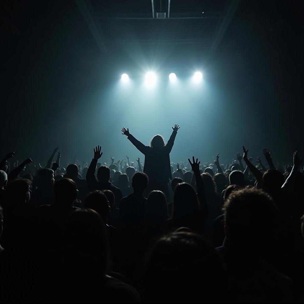 Japanese Fans at Abbath Concert 2019: Enthusiastic Crowd in a Dark Venue