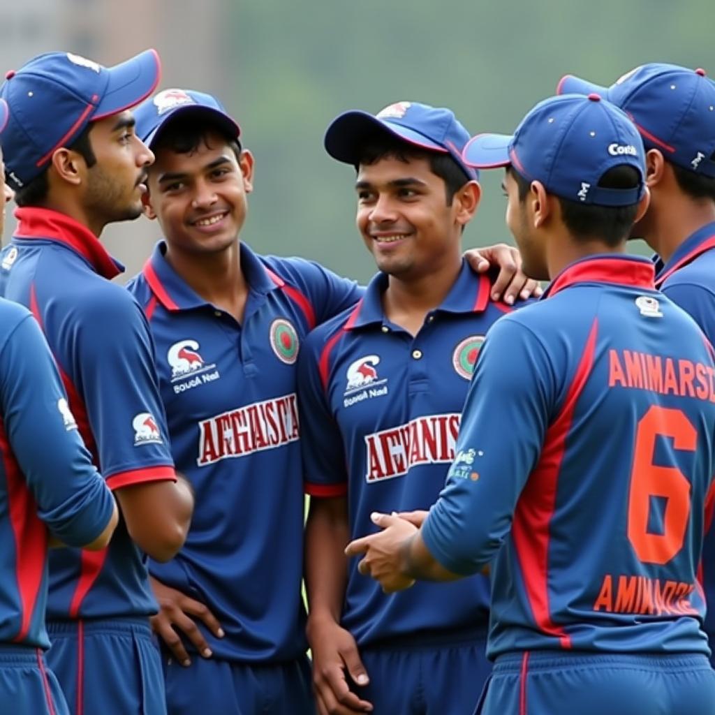 Afghanistan U19 Team Huddle in India