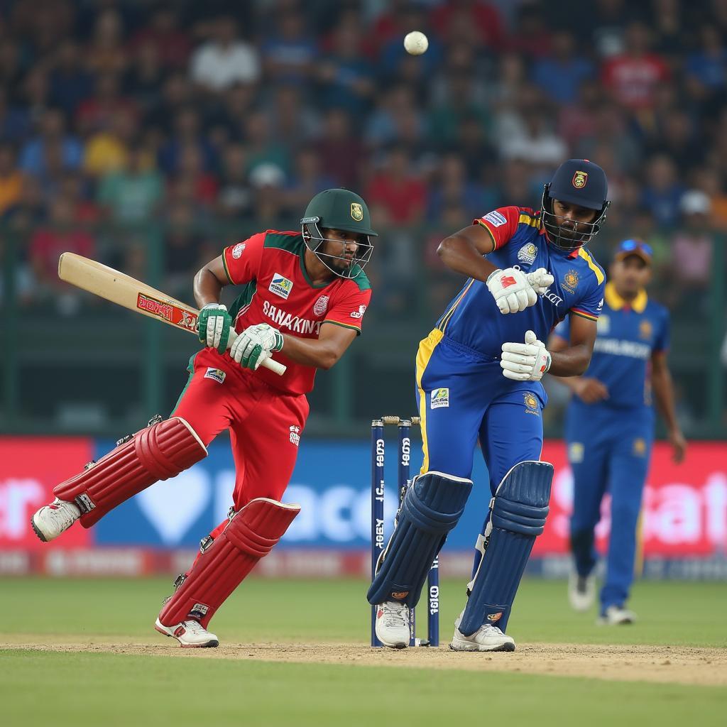 Afghanistan vs. Sri Lanka Cricket Match in Progress