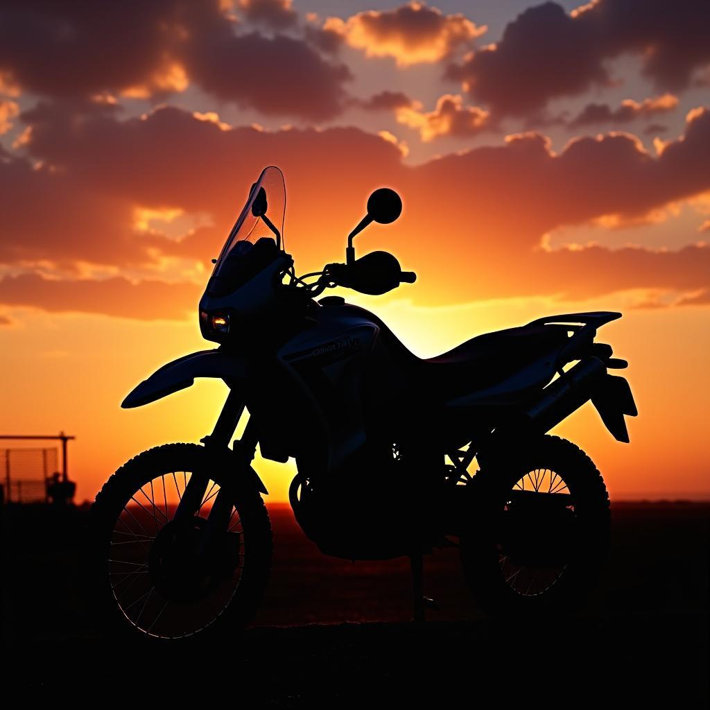 Africa Twin at African Sunset