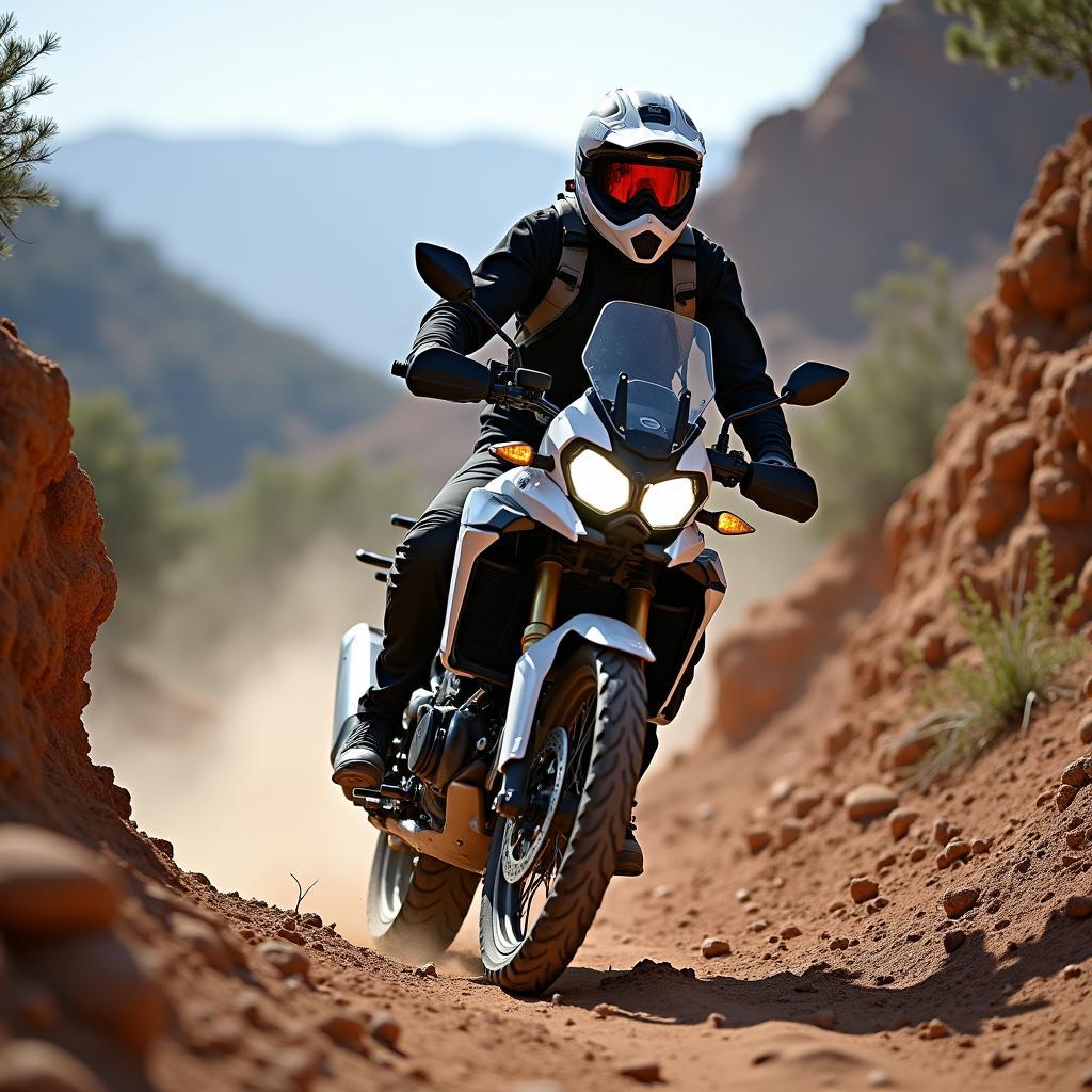 Africa Twin Navigating Challenging Terrain