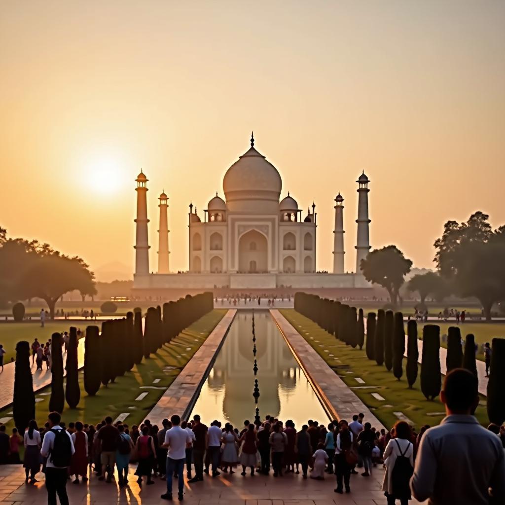 Sunrise over the Taj Mahal during an Agra tour