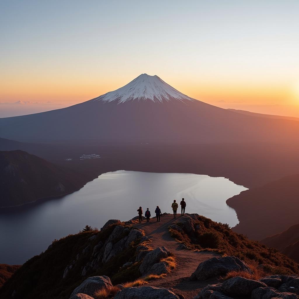 Witnessing Sunrise over Mount Fuji