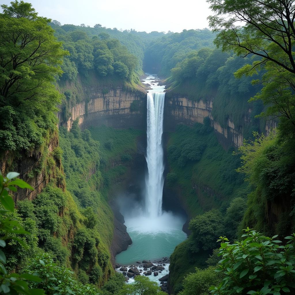 Ahwa Waterfall Scenic View