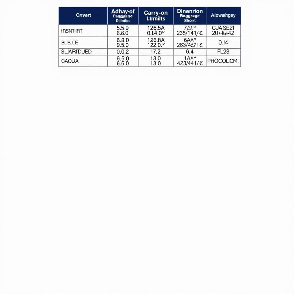 Air Tours Intl Baggage Allowance Chart