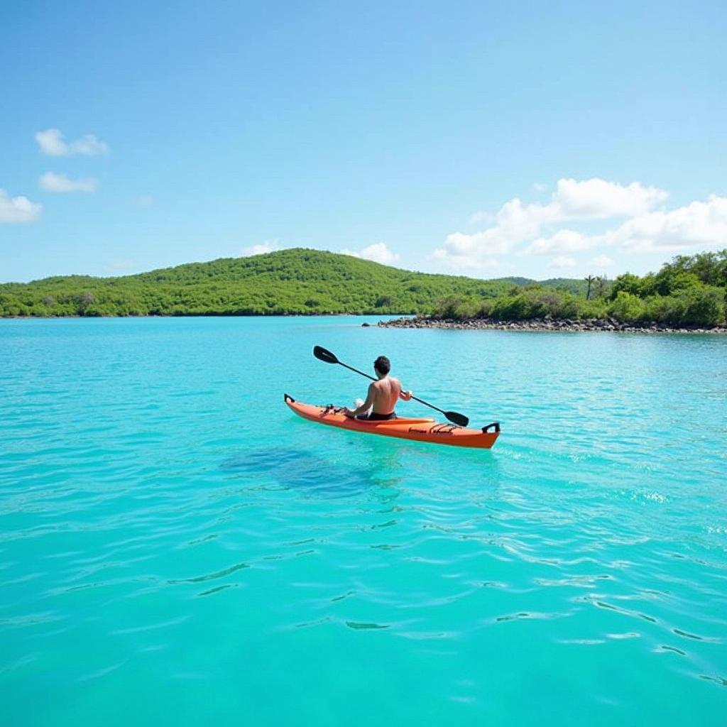 Kayaking in Aitutaki Lagoon