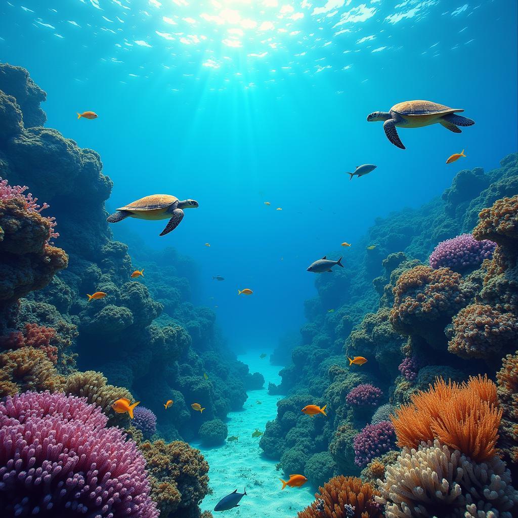 Colorful Coral Reef teeming with Marine Life in Andaman