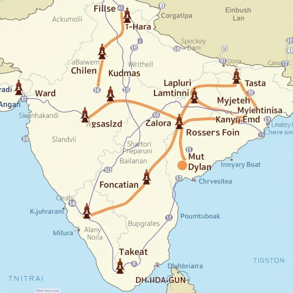 Map of Ashtavinayak Temples in Maharashtra