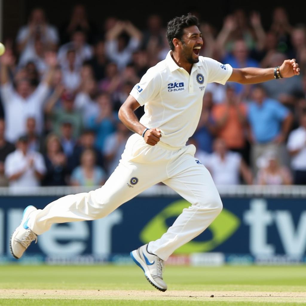 Ravichandran Ashwin Celebrates Wicket in 2013 Series