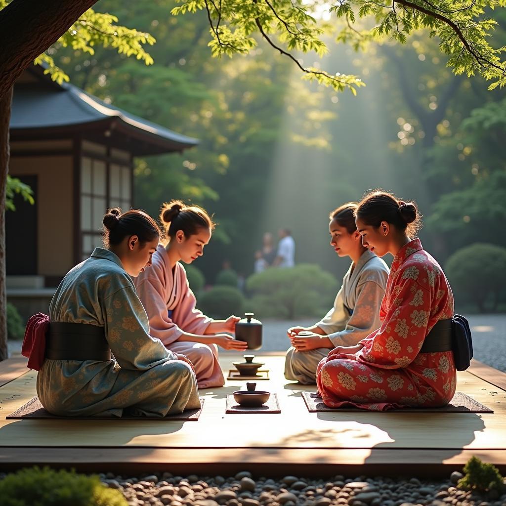 Tourists engaging in authentic Japanese cultural experiences