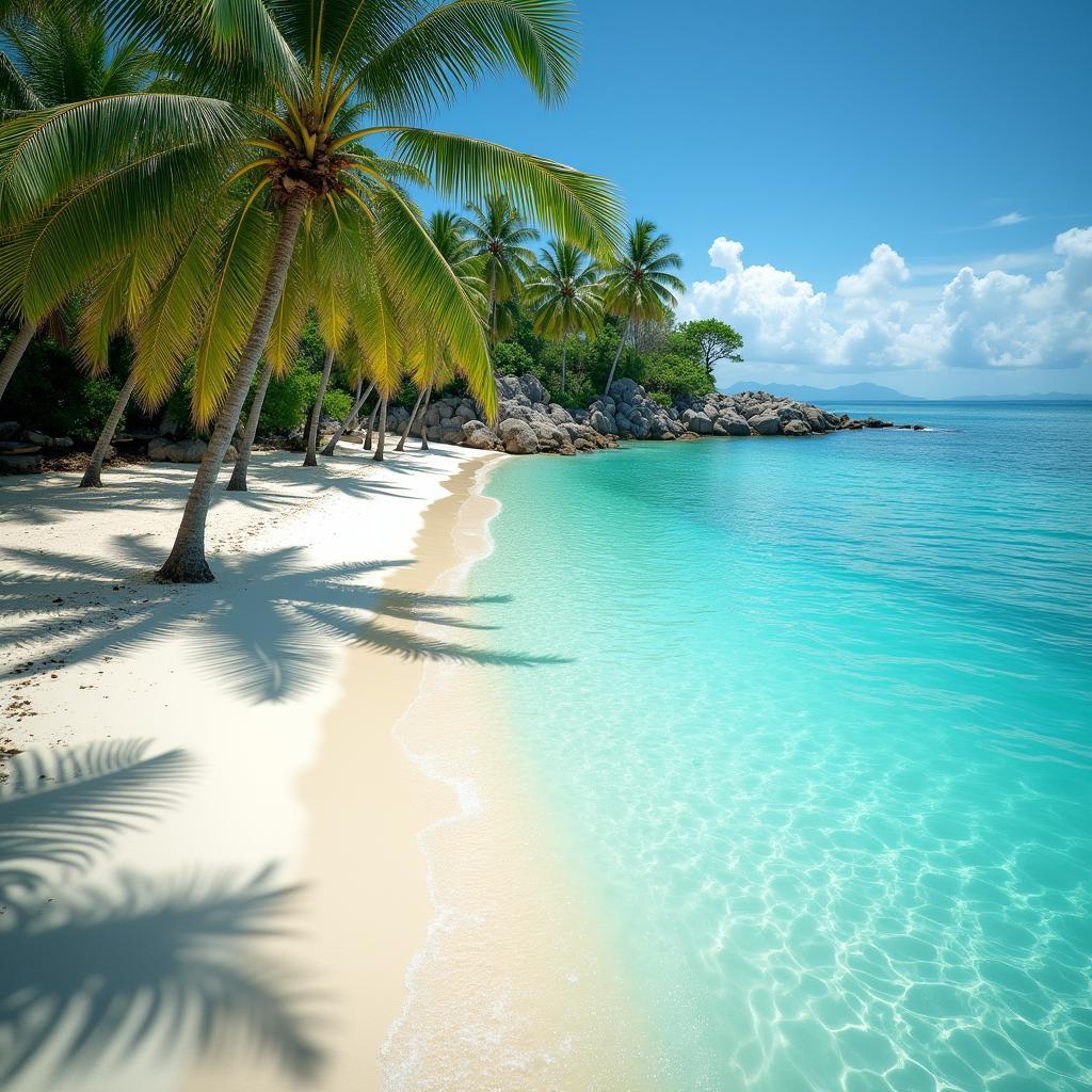 Scenic view of a beautiful beach in Bali, Indonesia, perfect for a relaxing vacation.