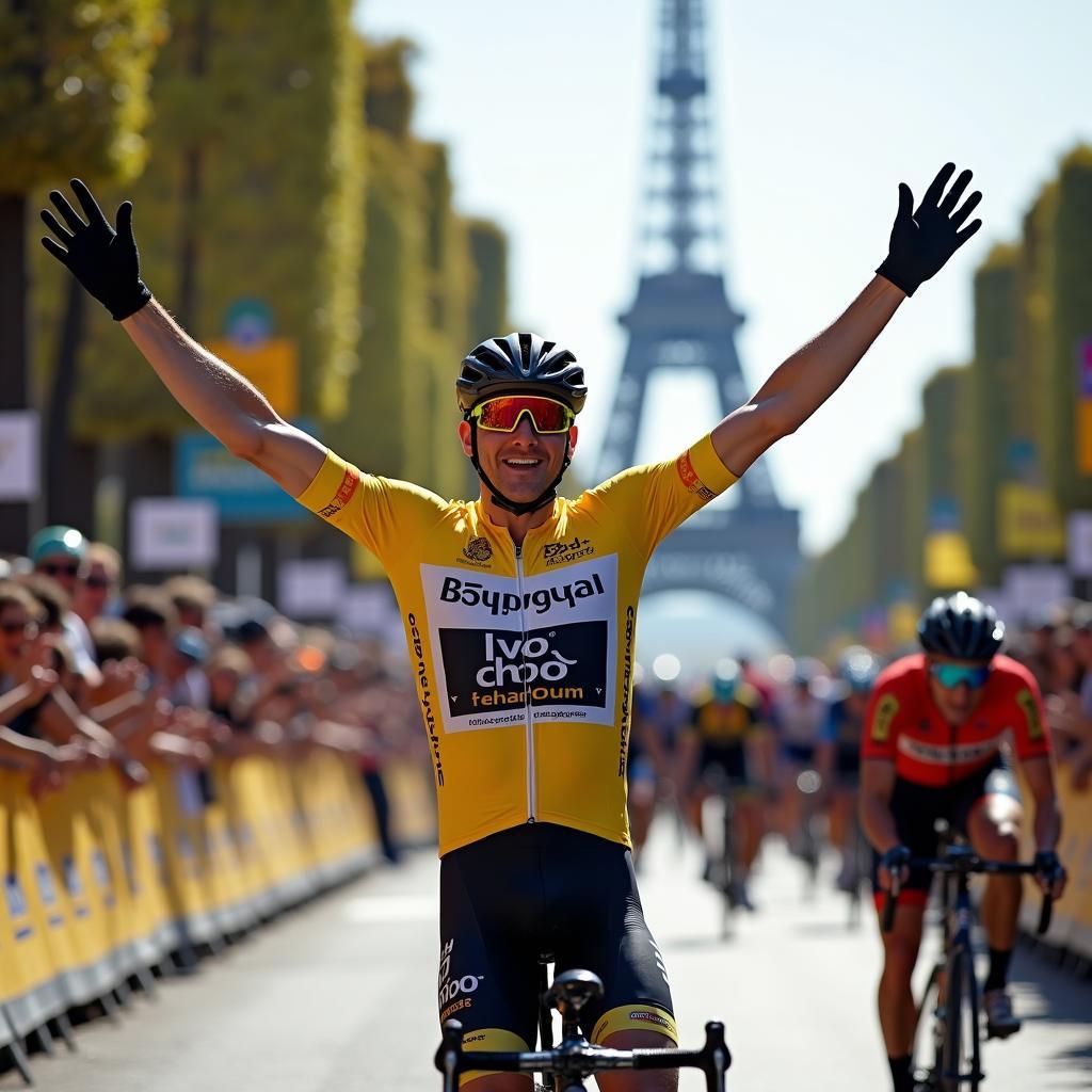 Bjarne Riis celebrating his 1996 Tour de France win