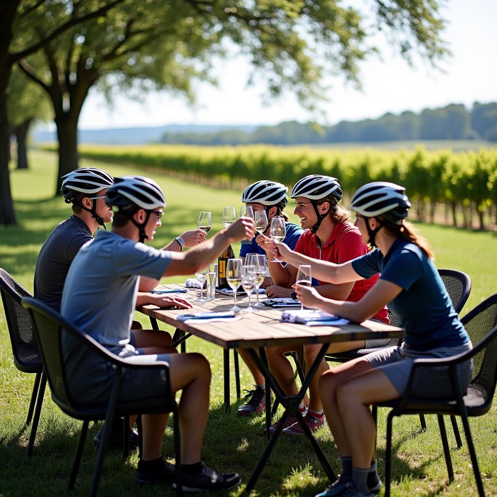 Wine tasting at a Chateau in Bordeaux during a bike tour