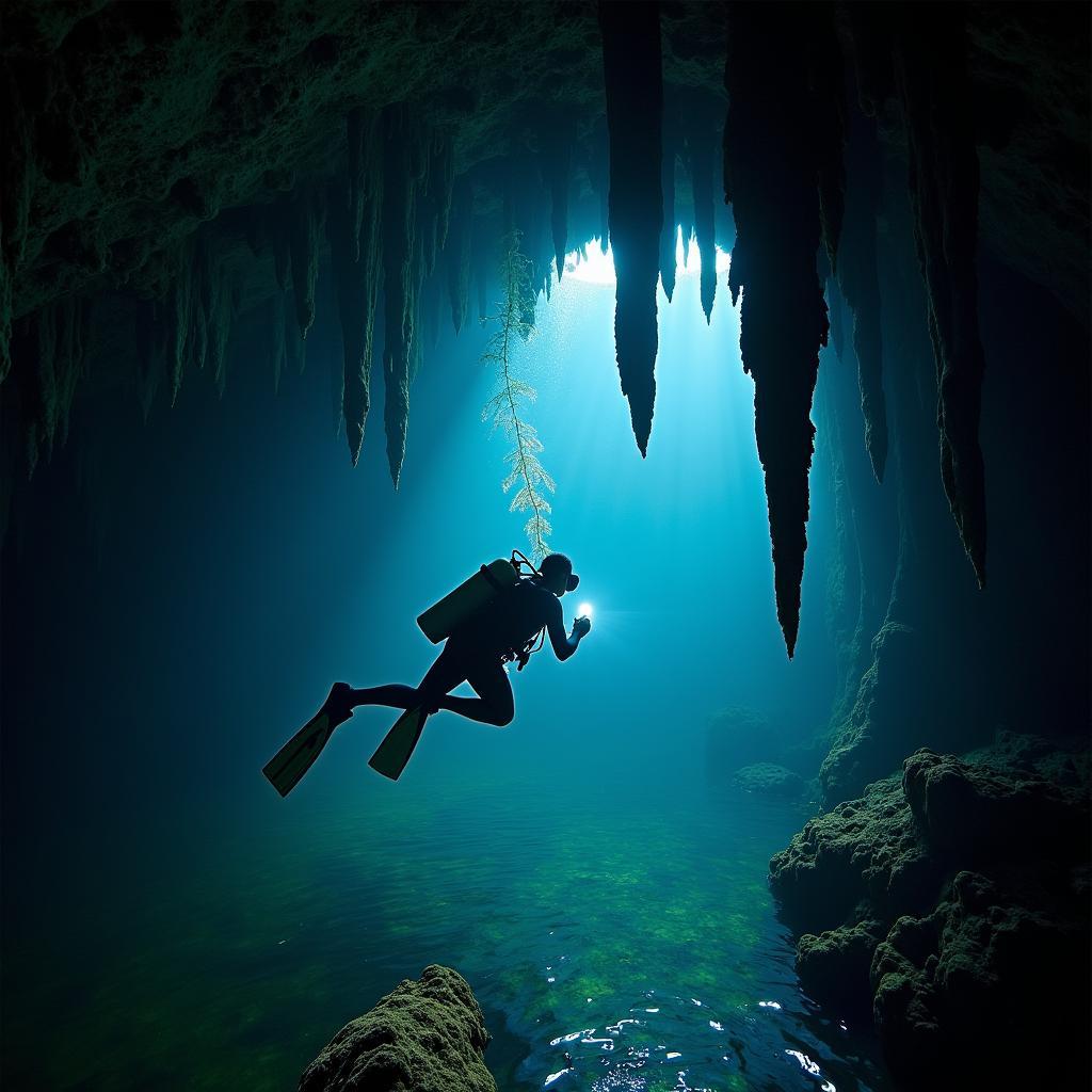 Exploring a Cenote Through Diving in Riviera Maya