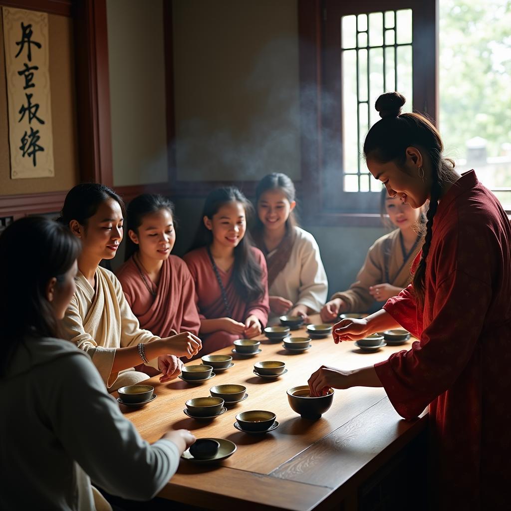 Experiencing traditional Chinese tea ceremony on a tour