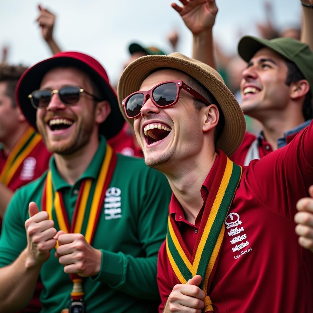 Cricket Fans Celebrating