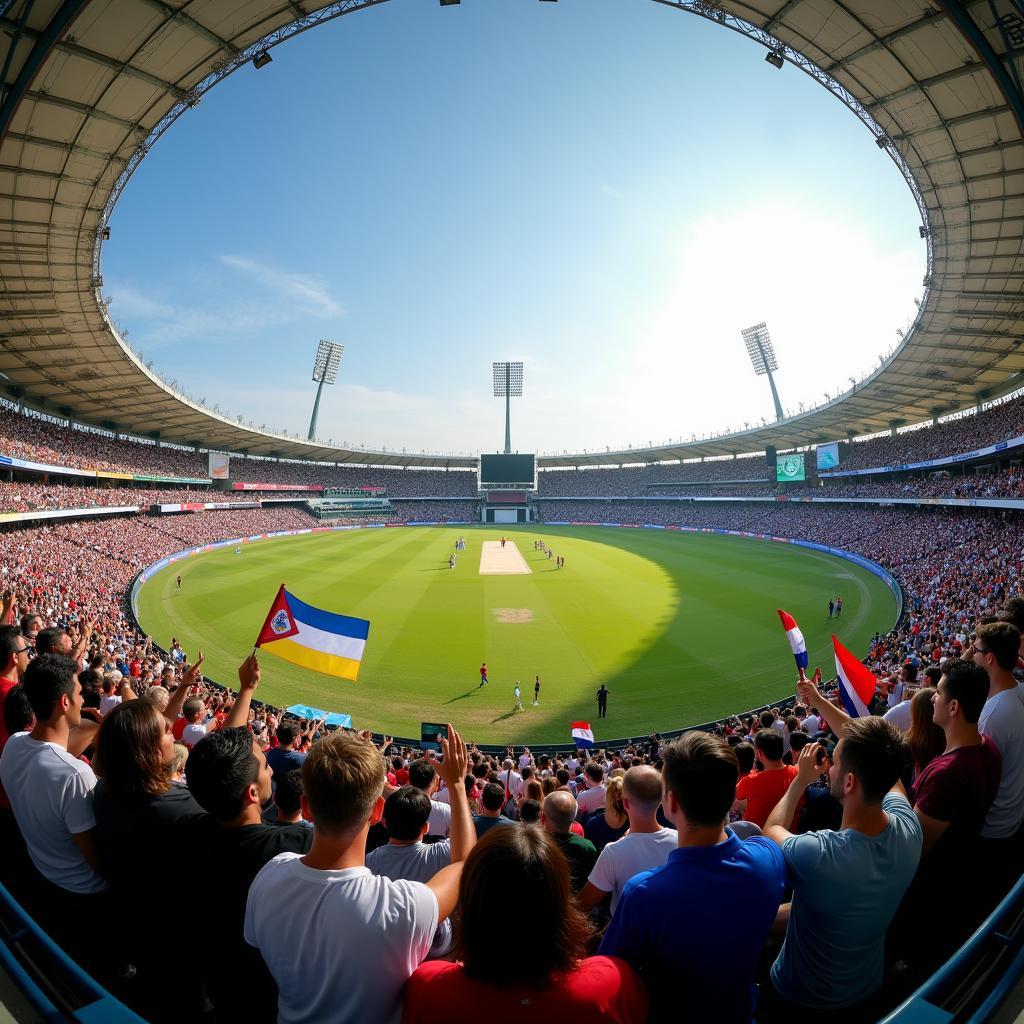 Cricket Fans Cheering during India vs. New Zealand Match